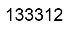 Number 133312 black image