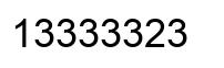 Number 13333323 black image