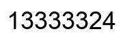 Number 13333324 black image