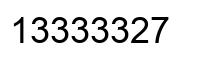 Number 13333327 black image