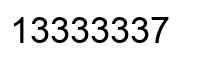 Number 13333337 black image