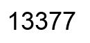 Number 13377 black image