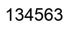 Número 134563 imagen negro