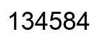 Number 134584 black image