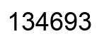 Number 134693 black image