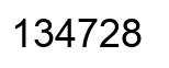 Number 134728 black image