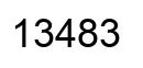 Number 13483 black image