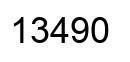 Number 13490 black image