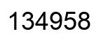 Number 134958 black image
