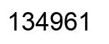 Number 134961 black image