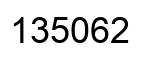 Number 135062 black image