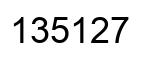 Number 135127 black image