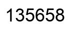 Number 135658 black image