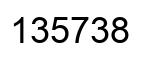 Number 135738 black image