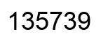 Number 135739 black image