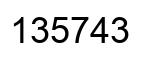 Number 135743 black image