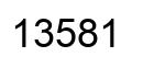 Number 13581 black image