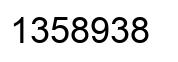 Number 1358938 black image