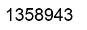 Number 1358943 black image