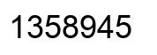 Number 1358945 black image