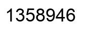 Number 1358946 black image