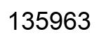 Number 135963 black image