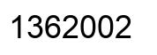 Number 1362002 black image