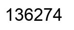 Number 136274 black image