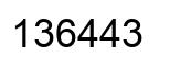 Number 136443 black image