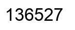 Number 136527 black image