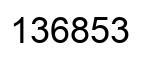 Number 136853 black image