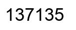Number 137135 black image