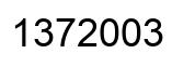 Number 1372003 black image