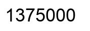 Number 1375000 black image