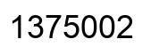 Number 1375002 black image
