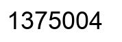 Number 1375004 black image