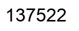 Number 137522 black image