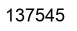 Number 137545 black image