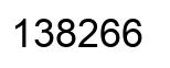 Number 138266 black image