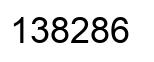 Number 138286 black image