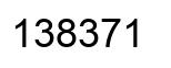 Number 138371 black image