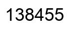 Number 138455 black image