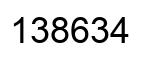 Number 138634 black image