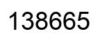 Number 138665 black image