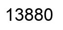 Number 13880 black image