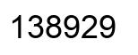 Number 138929 black image