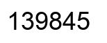 Number 139845 black image