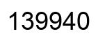 Number 139940 black image
