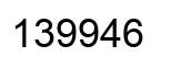 Number 139946 black image