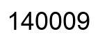 Number 140009 black image